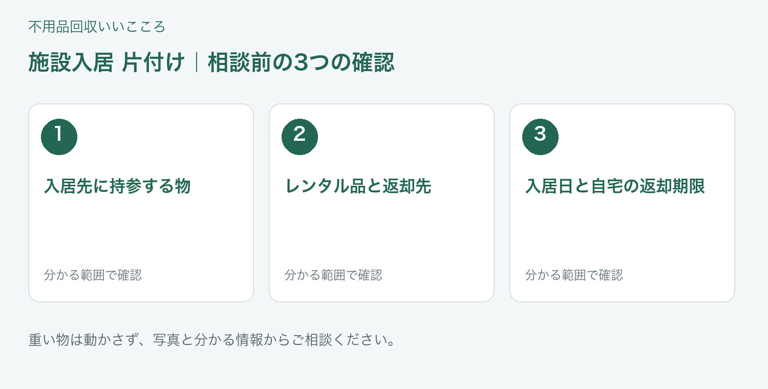 福岡市 施設入居 片付けの相談前に確認したい3項目